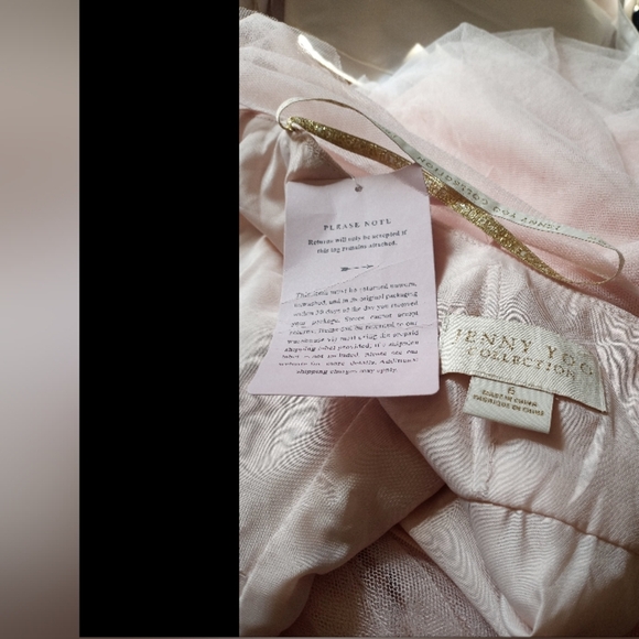 NWT Jenny Yoo Aeryn Pastel Blush Pink Tulle Overlay Flowy Formal Bridal Dress - Picture 6 of 6